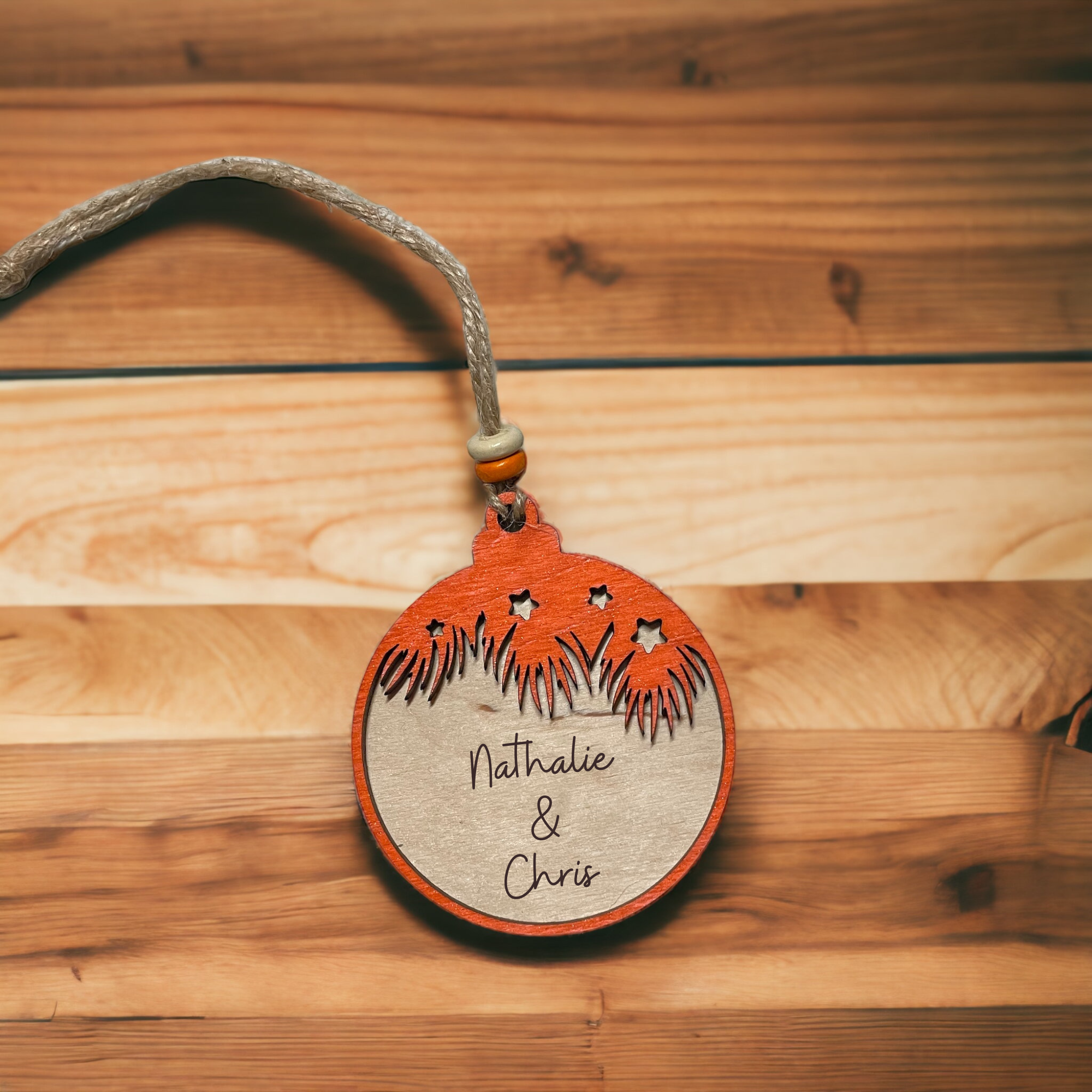 Customizable Wooden Christmas Ornaments - Personalize with Names or Pictures