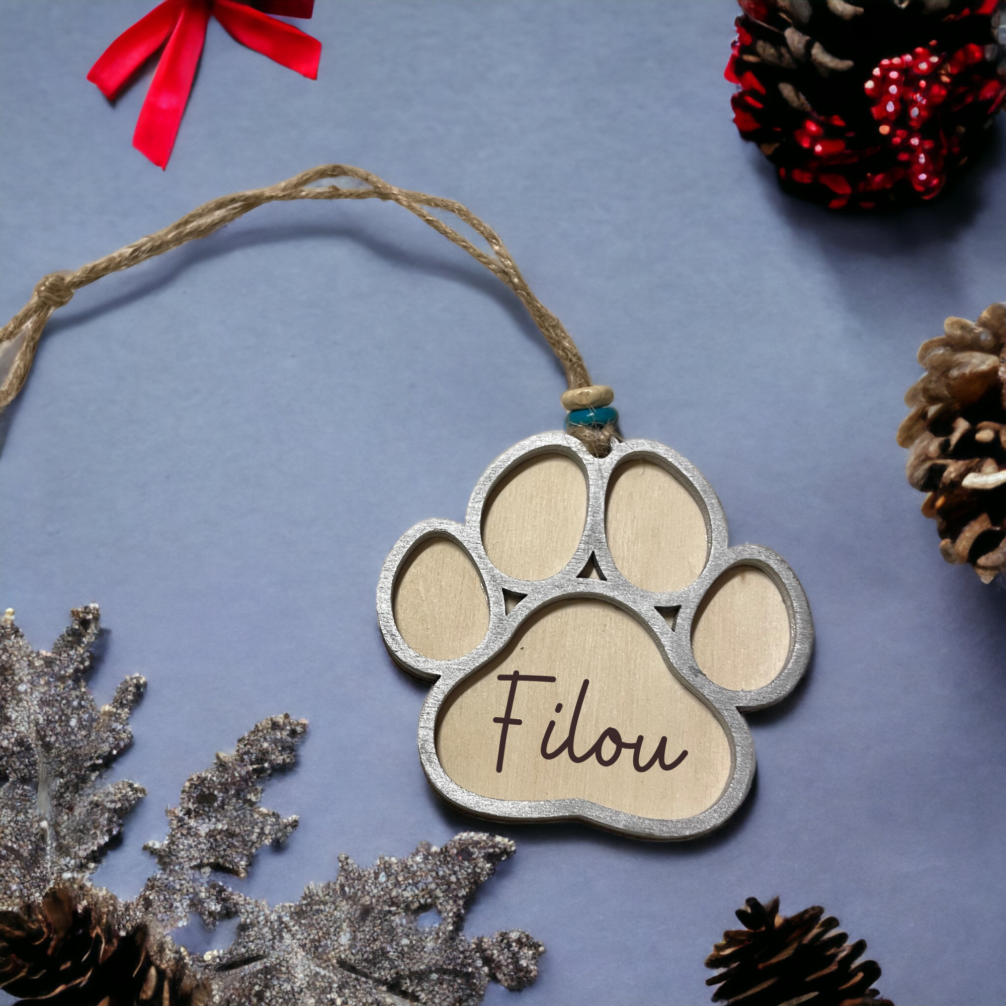 Handmade Wooden Pet Ornament: Personalize with Your Pet's Name