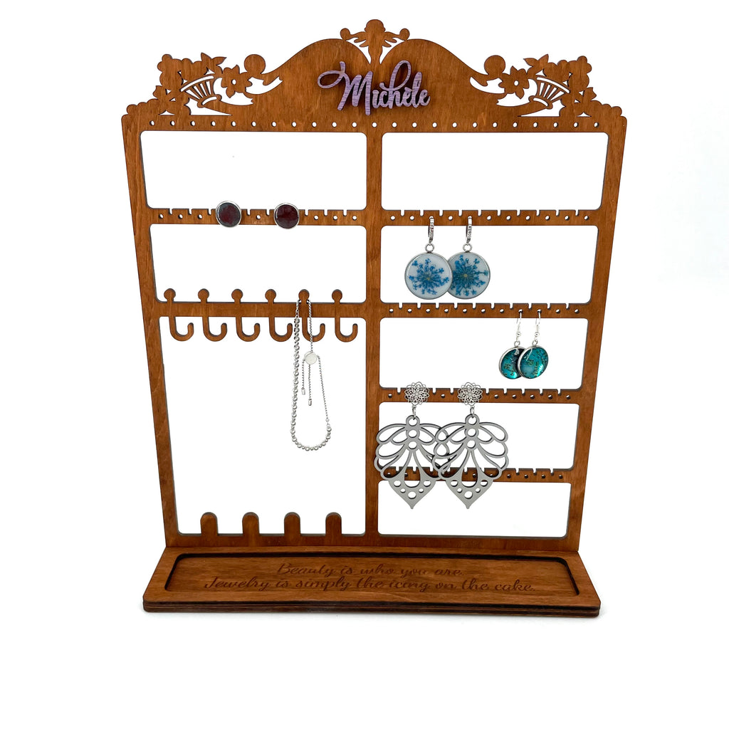 Handcrafted Personalizable Wooden Earring Stand