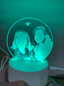 Lampe acrylique LED personnalisable - Personnalisez votre lumière