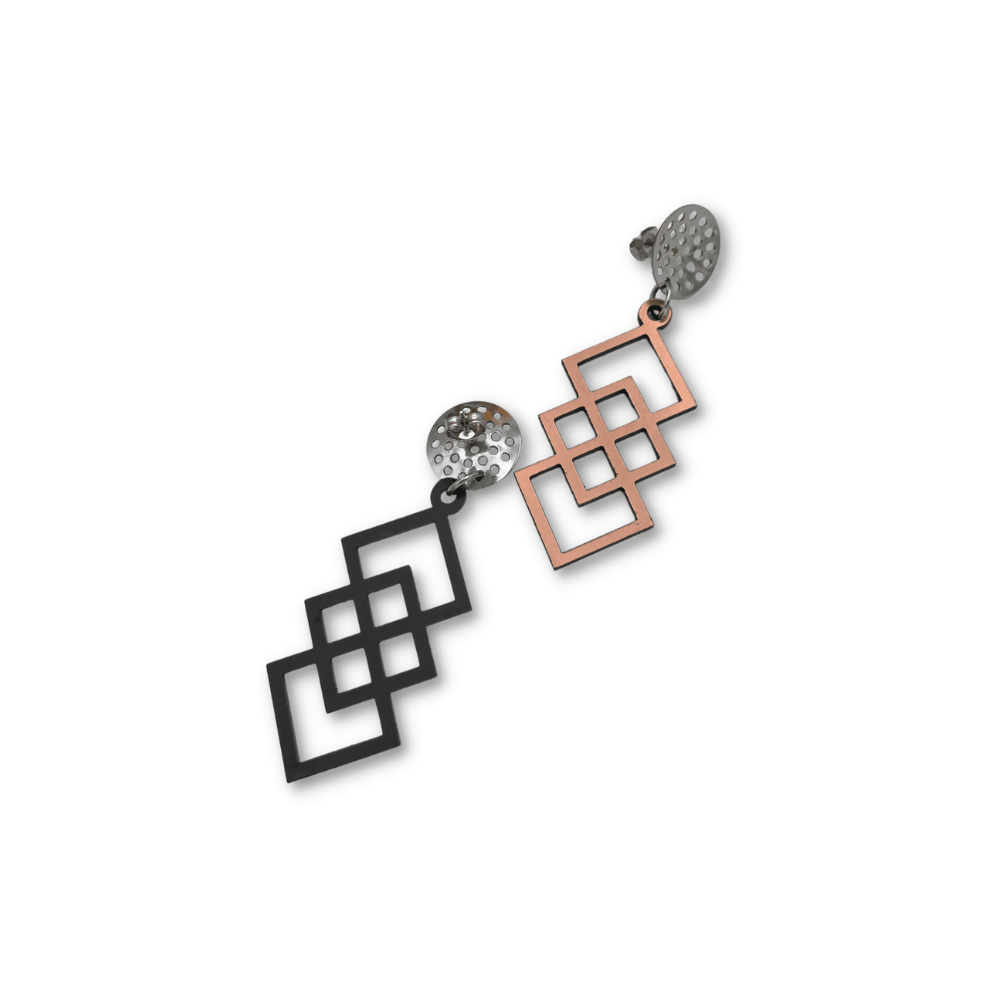 Customizable geometric handmade acrylic earrings - GiftShop.lu