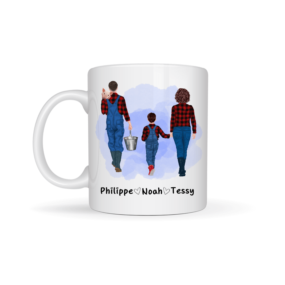 Personalized Farmer Family Portrait Mug - A Perfect Gift for Every Family Member - GiftShop.lu