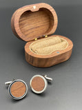 Customizable cufflinks in a wooden Box - GiftShop.lu